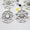 10 Sacred Geometry Charms 25 mm (Ø 2 mm), antique silver