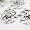 10 Sacred Geometry Charms 25 mm (Ø 2 mm), antique silver