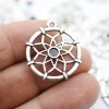 10 Sacred Geometry Charms 25 mm (Ø 2 mm), antique silver