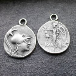 5 Greek Coin Pendant Ancient Greek Coin 30 mm Antique Silver