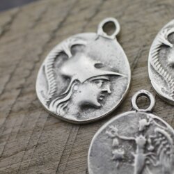5 Antike Griechischen Münzen Griechische Münzanhänger 30 mm altsilber