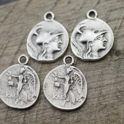 5 Greek Coin Pendant Ancient Greek Coin 30 mm Antique Silver