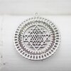 5 Sri Yantra Pendants 36 mm, antique silver