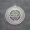 5 Sri Yantra Pendants 36 mm, antique silver