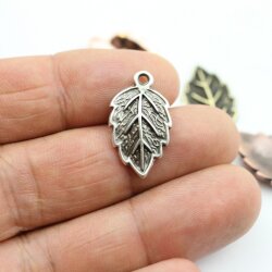 10 Leaf Charms antique silver