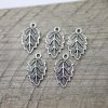 10 Leaf Charms antique silver