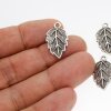 10 Leaf Charms antique silver