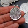 5 Disc Of Phaistos Pendant 39x29 mm, antique silver