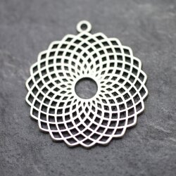 5 Torus Yantra Round Pendants 39 mm. antique silver