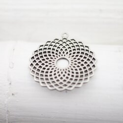 5 Torus Yantra Round Pendants 39 mm. antique silver