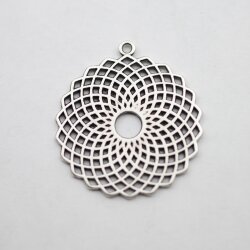 5 Torus Yantra Round Pendants 39 mm. antique silver