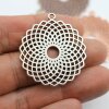 5 Torus Yantra Round Pendants 39 mm. antique silver