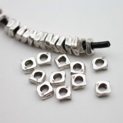 10 Irregular Metal Beads, spacer beads 10x10 mm (Ø...