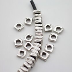 10 Irregular Metal Beads, spacer beads 10x10 mm (Ø...