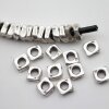 10 Irregular Metal Beads, spacer beads 10x10 mm (Ø 5 mm), antique silver