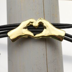 1 Heart Sliding Beads 50x18 mm (Ø 11x3 mm), gold