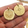 5 Ethno Ottoman Style Pendants 30 mm (Ø 3,6 mm), gold