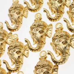 1 Schmuck Anhänger Ganesha 38x24 mm (Ø 2 mm), gold