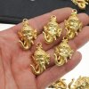 1 Elephant Ganesha Charms 38x24 mm (Ø 2 mm), gold