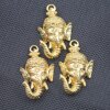 1 Elephant Ganesha Charms 38x24 mm (Ø 2 mm), gold