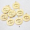 5 Evil Eye Charms 24 mm (Ø 2 mm), gold