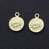 10 Matte Gold Evil Eye Charms Pendant