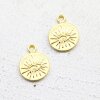 10 Matte Gold Evil Eye Charms Pendant