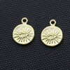 10 Matte Gold Evil Eye Charms Pendant