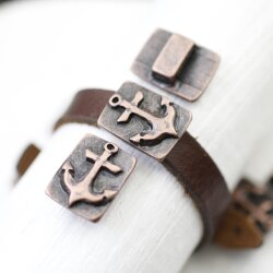 5 Antique Copper anchor Sliderbeads