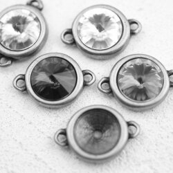 5 pcs. 2 loops Pendants settings for 12 mm Rivoli