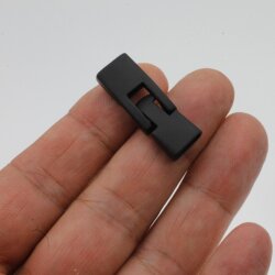 5 Clasps for Bracelets 34x12mm (9x4 mm), Matte Black