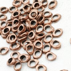 50 Metal Beads 9 x 6 mm (Ø 4 mm), antique copper