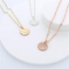 5 Hammered Surface Round Charms Pendants 21 mm (Ø 2,5 mm), Rosegold