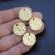 5 Hammered Surface Round Charms Pendants 21 mm (Ø 2,5 mm), matt gold