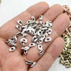 200 Disc Beads, antique silver