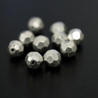 10 pcs. Facetted  Beads 7 mm, antique silver