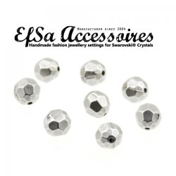 10 pcs. Facetted  Beads 8 mm, antique silver