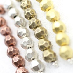 10 pcs. Facetted  Beads 8 mm, antique silver