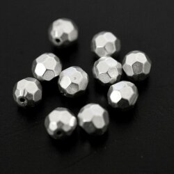 10 pcs. Facetted  Beads 8 mm, antique silver