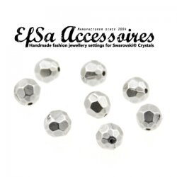 10 pcs. Facetted  Beads 7 mm, antique silver