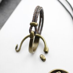 1 Set Antique Brass Hook Clasp Half Cuff Bracelet Findings, Bracelet Clasps