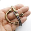 1 Set Antique Brass Hook Clasp Half Cuff Bracelet Findings, Bracelet Clasps