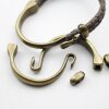 1 Set Antique Brass Hook Clasp Half Cuff Bracelet Findings, Bracelet Clasps