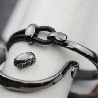 1 Set Gun Metal Hook Clasp Half Cuff Bracelet Findings, Bracelet Clasps