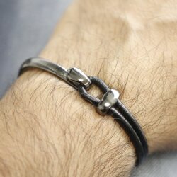 1 Set Gun Metal Hook Clasp Half Cuff Bracelet Findings, Bracelet Clasps