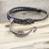 1 Set Gun Metal Hook Clasp Half Cuff Bracelet Findings, Bracelet Clasps