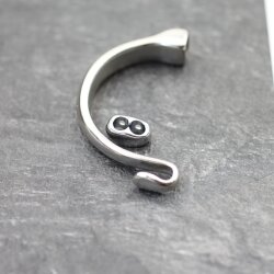 1 Set Rhodium Plated Hook Clasp Half Cuff Bracelet Findings, Bracelet Clasps