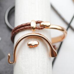 1 Set Haken Armspange, Leder Armband Haken Verschluss, Rose Gold