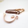 1 Set Haken Armspange, Leder Armband Haken Verschluss, Rose Gold