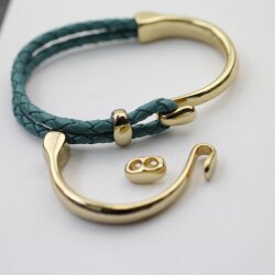 1 Set Gold Plated Hook Clasp Half Cuff Bracelet Findings, Bracelet Clasps